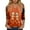 Gold_1, variant on Halloween Shirts Women T-Shirt Funny Pumpkin Graphic V-Neck Tee Fall 3/4 Long Sleeve Tops