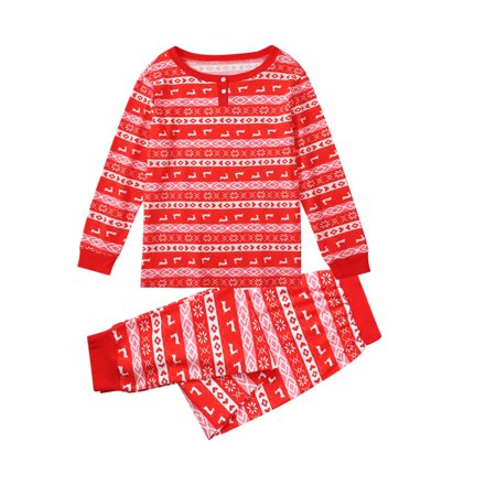 

Christmas Pajamas for Family Matching Family Christmas 2 Pieces PJs Elk Printed Red Sleepwear