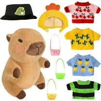 Capybara Plush Toys with Clothes 10pcs Clothing Doll Birthday Party Preferred Gift for Holidays Set