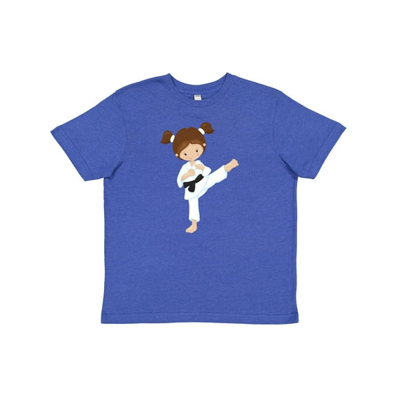 Inktastic Karate Girl, Cute Girl, Brown Hair, Black Belt Youth T-Shirt