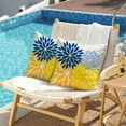 thumbnail image 2 of Outdoor Pillow Covers 18x18 Inch Set of 2 Yellow Blue Flower Decorative Waterproof Spring Summer Outdoor Pillow Covers for Patio Funiture Garden Couch 168E18, 2 of 5