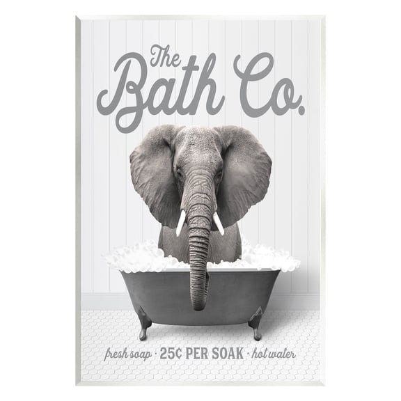 Stupell Industries Bubble Bath Elephant Animals & Insects Painting Unframed Art Print Wall Art, 13 x 19