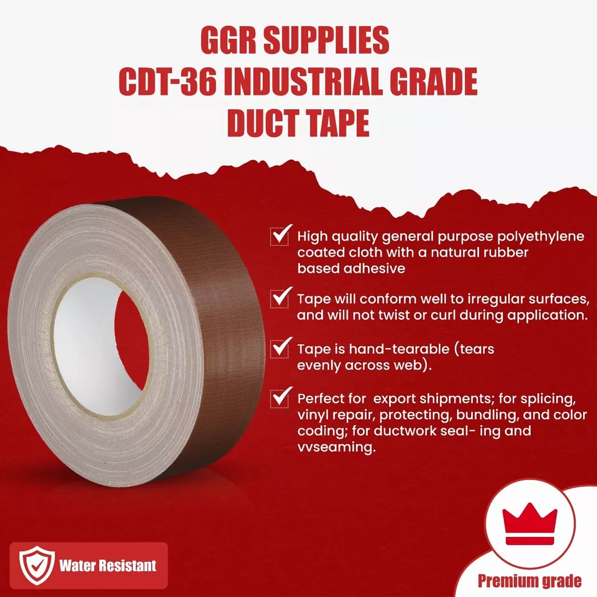 BUTTERFLY- T.R.U. Industrial Duct Tape. Waterproof Uv Resistant White 1 In X 60 Yd.