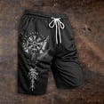 thumbnail image 2 of Wxolcjlv Mens Board Shorts Viking Print Summer Holiday Travel Casual Beach Shorts With Drawstring Pocket A2, 2 of 3