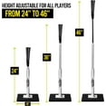 thumbnail image 3 of Baseball Batting Tee - Professional Hitting Tee for Baseball/Softball with Weighted Base,Flexible Rubber Top, Premium Aluminum Baseball Tee, Easy Adjust Height 24-46 inches For Kids or Adults, 3 of 7