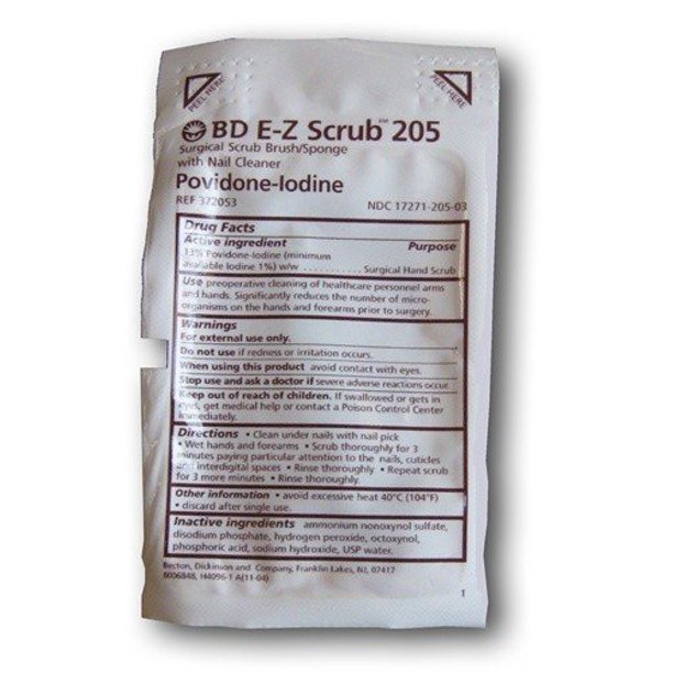 Povidone Iodine Surgical Scrub Brush/Sponge By McKesson