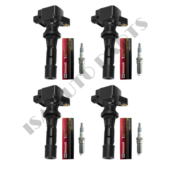 Set of 4 Ignition Coils and 4 Motorcraft Spark Plugs Compatible with 2009 Ford Fusion 2.3L l4 Replacement for UF516