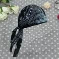thumbnail image 3 of Adult Men Paisley Print Motorcycle Wrap Biker Hat Bandana Headscarf Skull Cap, 3 of 6