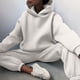 thumbnail image 4 of Mujeres Casual Color sólido Dos piezas Pantalones largos Sudadera con capucha Conjuntos de sudaderas de manga larga Pompotops  qwe23373, 4 of 8