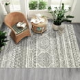 thumbnail image 3 of Homhougo 9x12 Large Boho Area Rug, Machine Washable Stain-Resistant, Low Pile, Non-Slip Distressed Geometric Carpet for Living Room Bedroom, Grey, 3 of 7