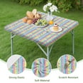 thumbnail image 4 of Colorful Striped Cartoon Unicorn Pattern Square Fitted Tablecloth with Elastic Edge,Square Table Cover,Washable Elastic Table Cover for Home Kitchen Party Decor 36"x36", 4 of 6