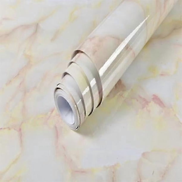 Self-Adhesive, Waterproof and Removable Vinyl Wallpaper Marble Light Yellow 40cm x 2m Marble Light Yellow 40cm x 2m