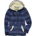 thumbnail image 1 of Nollie Sudadera con capucha y cremallera completa con estampado nativo para mujer, azul, pequeño Nollie Sudadera, 1 of 1