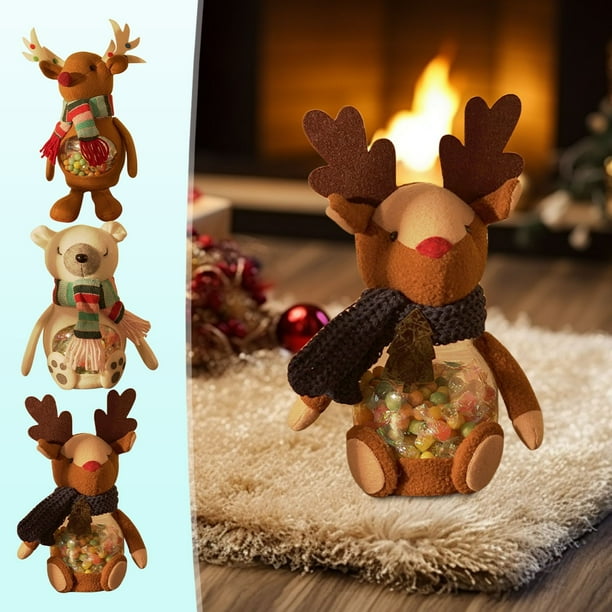 Bolsa de regalo tipo tarro de dulces, caja para snacks navideños, bolsa para guardar dulces en fiestas, contenedor decorativo para galletas, almacenamiento de snacks, tarro de dulces