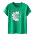 thumbnail image 4 of Women's T Shirts Short Sleeve Sunflower Plus Size Loose Blouse Girl Graphic Tees Summer Casual T-shirt Tops, 4 of 5