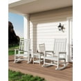 thumbnail image 3 of HDPE Poly Lumber Rocking Chair Outdoor Set with Side Table, High Back Patio Porch Rocker for Adults, All Weather Resistant 350 lbs Capacity for Garden Lawn Pool Firepit, Embossed Wood Grain Navy Blue, 3 of 8