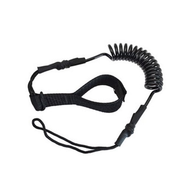 Palas de kayak Sujetador de cuerda de seguridad Elástico TPU Tablero antipérdida Correa flexible Accesorios de navegación al aire libre para barco Barco Canoa Negro Speravity OD002636-01B