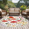 thumbnail image 5 of Spring Red Mushroom Round Area&nbsp;Rug 7ft Country Farm Watercolor Colorful Flower Green Leaf Non-Slip&nbsp;Washable Circle Rugs Soft Felt Indoor Floor Mat for Bedroom Kitchen Living Room Bathroom, 5 of 9