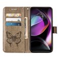 thumbnail image 5 of SaniMore Case for Motorola Moto G 5G (6.5" 2023), PU Leather Skin with Luxury Embossed Butterfly [Wrist Strap & Card Slots & Flip Kickstand] Full-body Shockproof Business Wallet Cover, Gray, 5 of 7