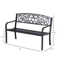 thumbnail image 3 of Outsunny 50” Steel 2-Seat Decorative Garden Bench, 3 of 10