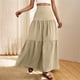 thumbnail image 5 of Faldas Elásticas de la Cintura para las Mujeres Color Sólido de la Longitud Del Tobillo de la Falda Maxi Casual Spring, Faldas Casuales para las Mujeres de Verano, 5 of 9