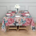thumbnail image 3 of Pioneer Flower Floral Print Pattern Square Tablecloth,Waterproof Square Table Cover,Wipeable Spillproof Washable Table Cover for Home Kitchen Party Decor 52"x52"(132x132cm), 3 of 6