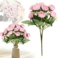 thumbnail image 1 of 5 Artificial Oswald Roses - Deep Pink, 5 Head Oss Rose Artificial Flower Artificial 5 Head Oss Rose Artificial Flower Windproof the Atmosphere of Autumn, 1 of 9