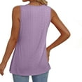 thumbnail image 6 of Womens Flowy Tank Tops, 2025 New Peplum Shirt, Loose Fitting Dressy Sleeveless V Neck Eyelet Blouse Tank Tops Plus Size Purple XL, 6 of 9