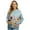 Colorful Flower Blue Sky, variant on Women's Bomber Jacket Lightweight Casual Coat with Pockets Zip Up Windbreaker Jacket Fall Winter Outfit Trendy, Colorful Flower Blue Sky, Medium