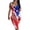 Red, variant on 4th of July Patriotic Dress Patchwork Bodycon Summer Sleeveless Slim Flowy Sundress Blue L