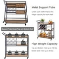 thumbnail image 4 of ZXNYH Bar Cart for The Home with Wine Rack and Glasses Holder, Industrial Liquor Serving Carts on Wheels, Rustic Wood and Metal Coffee Cart and Drink Trolley for Dining Room and Kitchen (Rustic Oak), 4 of 8