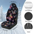 thumbnail image 7 of Uorisanigo Car Seat Covers Front Set Colorful Butterfly High Back Bucket Seat Cover Coral Velvet Fabric Seats Covers Fits Most Cars, SUVs, Trucks, and Vans, Car Accessories for Women Men, 7 of 7
