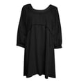 thumbnail image 3 of Dwaogom Fashion Women's Casual Over Sized Sweatshirt Long Sleeve Dress Round-Neck Ladies Patchwork Mini Dresses Womens Summer Boho Smocked Beach Dresses Black Tulle Dress Purple Dress, 3 of 3