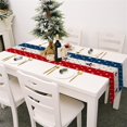 thumbnail image 4 of mubwai 4th of July Table Runner Patriotic Red White and Blue Striped Burlap Table Runners American Memorial Holiday Kitchen Dining Table Decoration for Indoor Outdoor Home Party Decor 13x72 Inch., 4 of 5