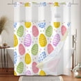 thumbnail image 2 of MIZHONA Easter Eggs Shower Curtain with Snap in Liner,Colorful Eggs No Hooks Fabric Bath Curtain,71"× 71", 2 of 6