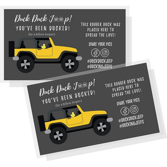 Crafters Cup You've Been Ducked Tag  50 Pack  Duck Duck Ducking Tag  Size 2 x 3.5 inch Business Card Size  Attach To Rubber Ducks  Gray and Yellow Design