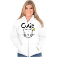 thumbnail image 4 of Crazy Cat Lady Cutie Feline Kitty Womens Plus Size Graphic Zipper Hoodie Brisco Brands 2X, 4 of 5