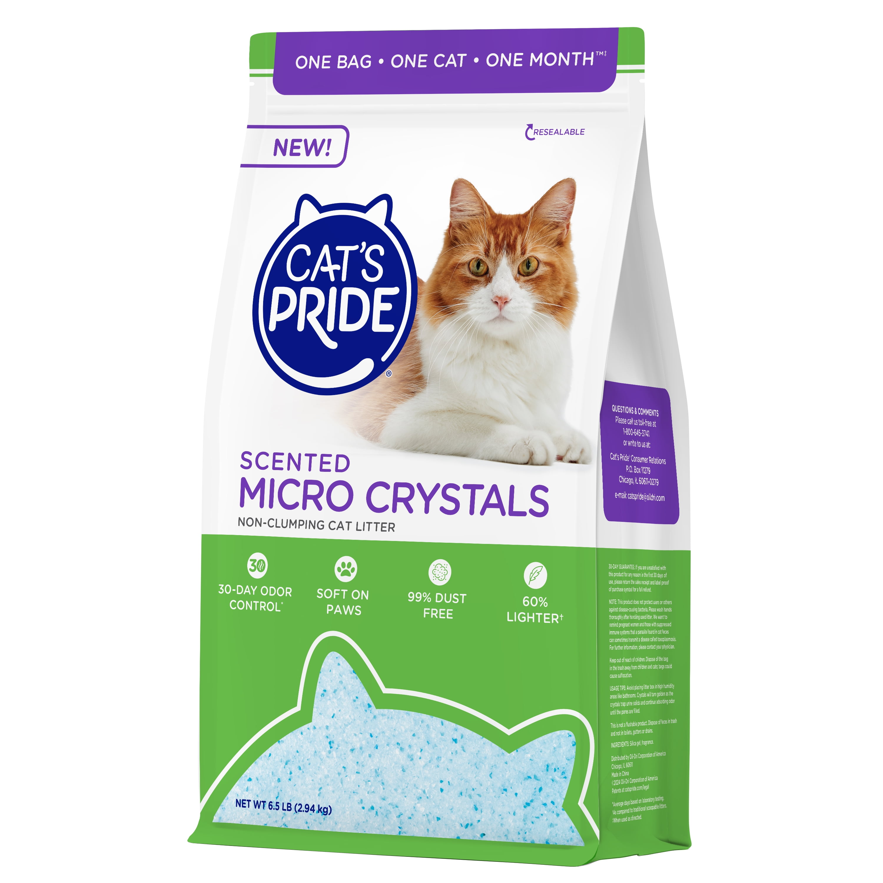 (3 pack) Cat's Pride Scented Micro Crystal Cat Litter 6.5lb Bag