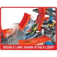 thumbnail image 6 of Hot Wheels Ultimate Garage Tower Shark Loop Racetrack, 2 Vehicles Set, 6 of 7