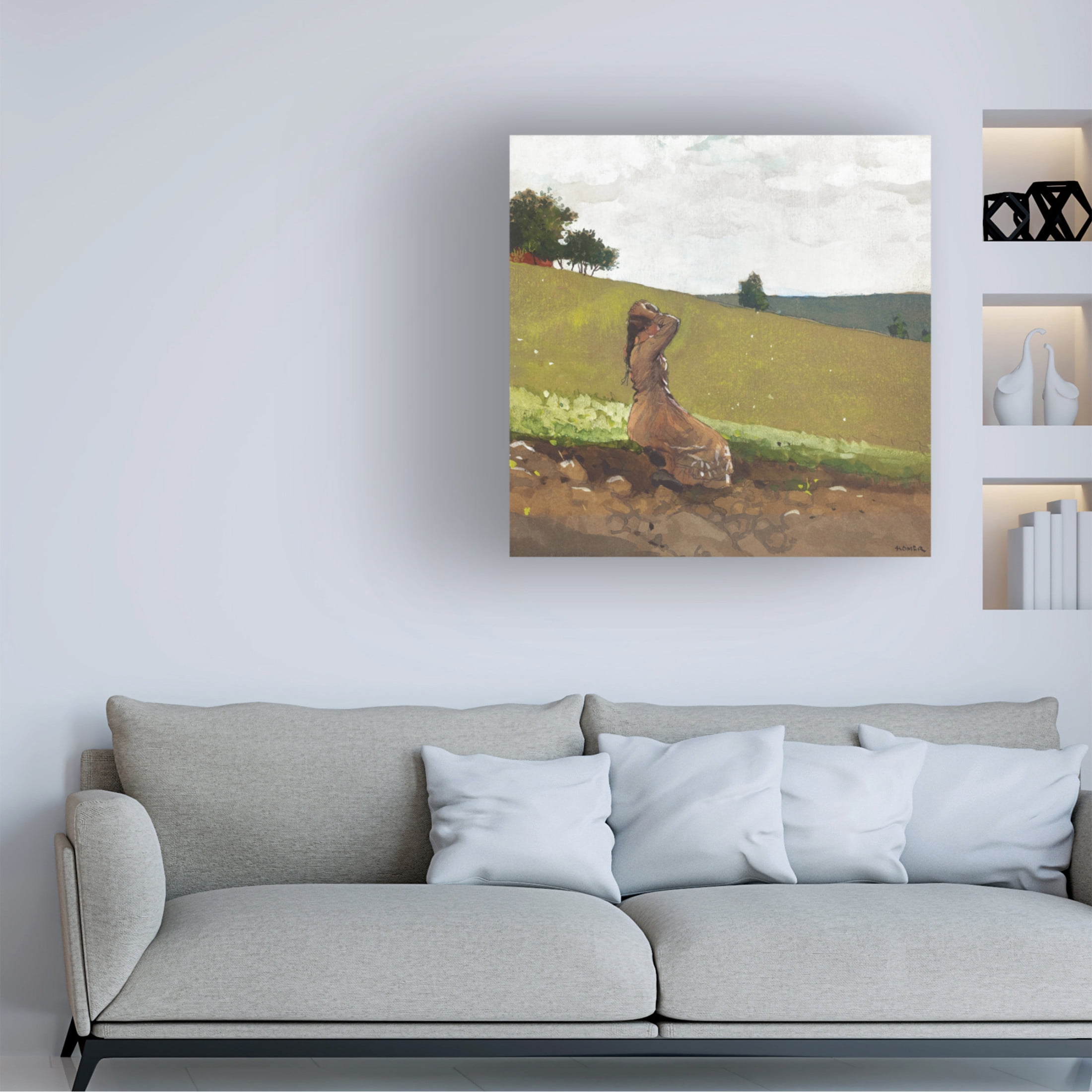 Trademark Fine Art Winslow Homer  Homer's Sheep Countryside IV Canvas Wall Art