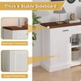 thumbnail image 4 of 63'' Fluted Buffet Cabinet, Coffee Bar Cabinet with 4 Doors and 3 Drawers, Adjustable Shelves, Sideboard Storage Cupboard Wood Buffet Table for Kitchen, Dining Room, 4 of 10