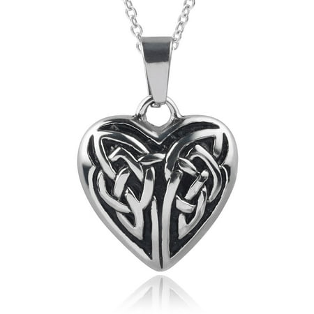 Brinley Co. Women's Stainless Steel Celtic Heart Pendant Fashion Necklace