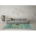 thumbnail image 3 of Ahgly Company Indoor Square Oriental Light Blue Modern Area Rugs, 8' Square, 3 of 4