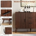 thumbnail image 5 of Kuublock Sideboard Buffet Cabinet Credenza Modern Fluted Walnut 3 Drawers 2 Doors 47 Inch, 5 of 7