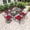 Red (Swivel chair+Dining chair), variant on Hzzkey 7-Piece Outdoor Dining Set, Cast Aluminum Rectangle Table with Swivel Chairs, Red Cushions, Umbrella Hole