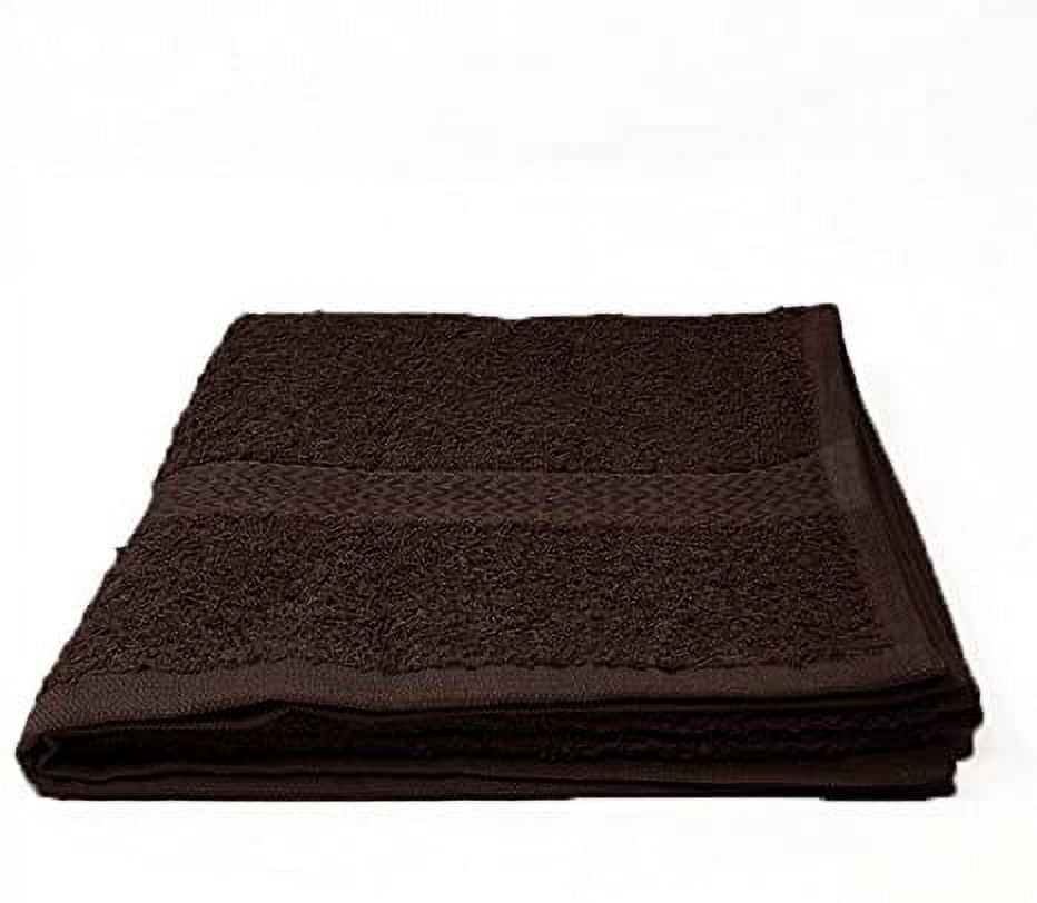 EOM Towels Bleach Safe 100% Cotton Ringspun Vat Dyed Hand Towels Size 16" X 28" 12 Pack Great for Salon, Gym and Home use. (Dark Brown)