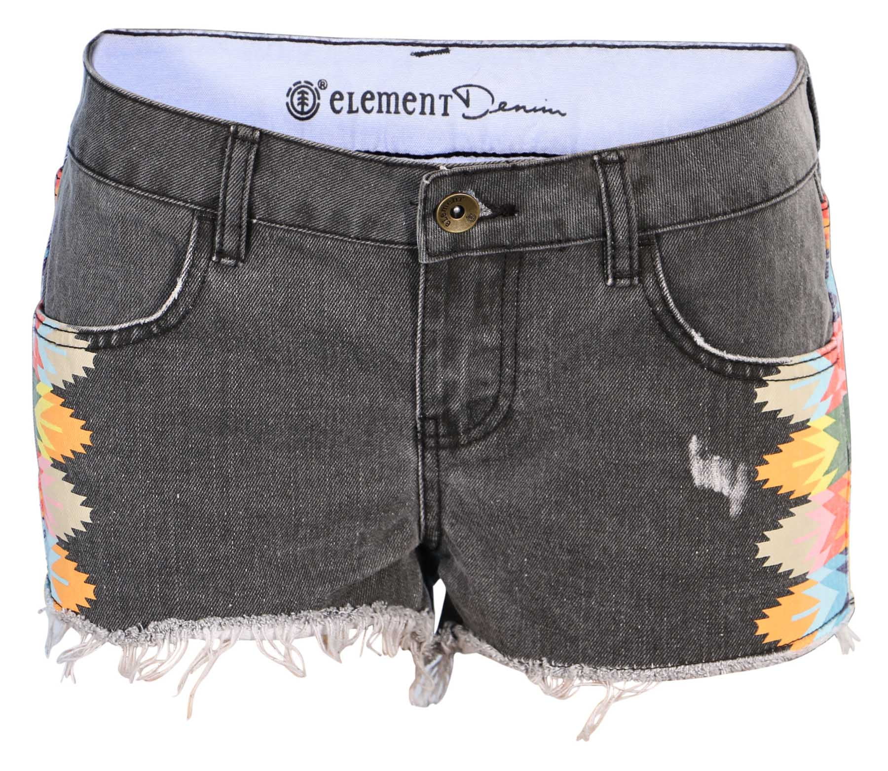 Element Juniors Storm Cut Off Denim ShortsOff black