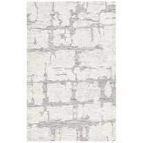 SAFAVIEH Martha Stewart Distressed Area Rug, Light Grey/Ivory, 4' x 6'