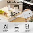 thumbnail image 4 of 82.7 inch Kitchen Island with Extendable Dining Table for 4-6 Seating, Two-tone Kitchen Island Table with Double-sized Storage, Power Outlet, 2 Drawers, 2 Side Open Shelves, White, 4 of 8