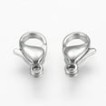 thumbnail image 2 of 20 pc Tarnish Resistant 304 Stainless Steel Lobster Claw Clasps Stainless Steel Color 11x7x3.5mm Hole: 1mm, 2 of 3